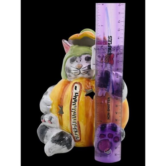 BLUE SKY Goldminc HALLOWEEN CAT KITTY POPS PUMPKIN TEALIGHT Luminary - Picture 10 of 12